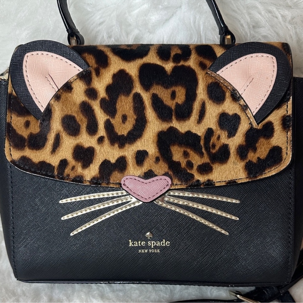 Kate Spade New York Run Wild Leopard Pink Kerrie Crossbody Satchel Purse NWOT - Picture 6 of 16